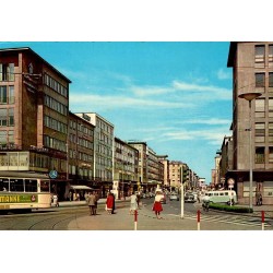 CPSM Mannheim Planken Allemagne centre-ville tramway commerces automobiles années 1960