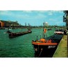 CPSM Mannheim Ludwigshafen Rhin port péniches Rhenus 159 navigation fluviale Allemagne
