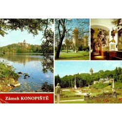 CPM château de Konopiště Tchécoslovaquie jardins François-Ferdinand carte postale 1988