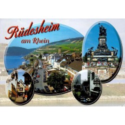 CPM Rüdesheim am Rhein Allemagne Rheinstrasse Niederwalddenkmal Drosselgasse vallée du Rhin