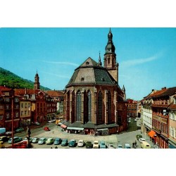 CPSM Heidelberg Allemagne Heiliggeistkirche église du Saint-Esprit centre historique années 1960
