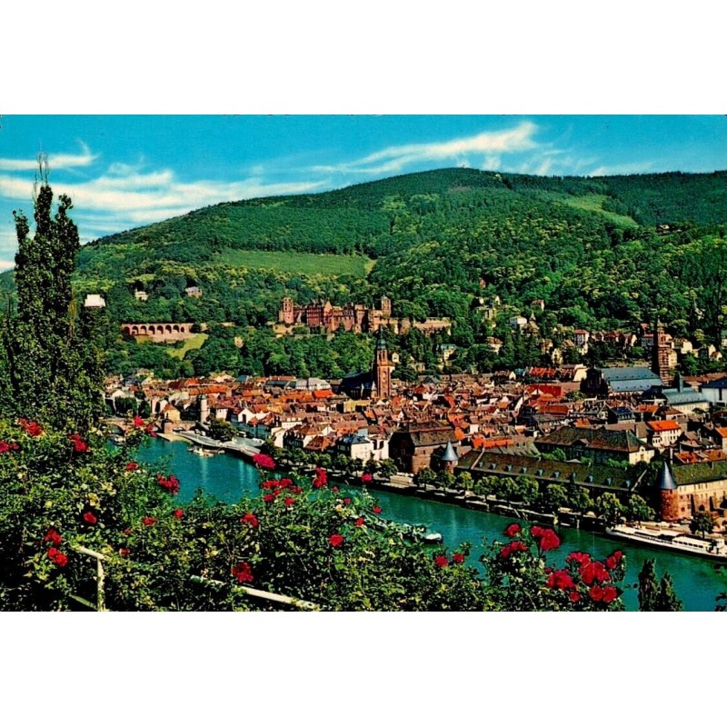 CPSM Heidelberg Allemagne Blick vom Philosophenweg château vieille ville Neckar