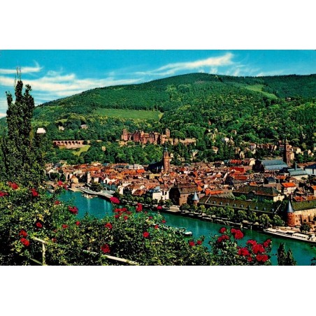 CPSM Heidelberg Allemagne Blick vom Philosophenweg château vieille ville Neckar