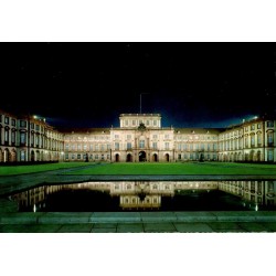 CPSM Mannheim Allemagne Schloß château illuminé vue nocturne palais baroque