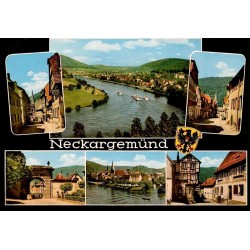 CPSM Neckargemünd Allemagne vues ville Neckar maisons anciennes années 1960