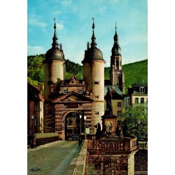 CPSM Heidelberg Brückentor porte du Vieux Pont Alte Brücke Allemagne années 1960