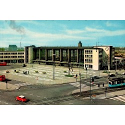 CPSM Heidelberg Hauptbahnhof gare centrale Allemagne tramway autobus voitures années 1960