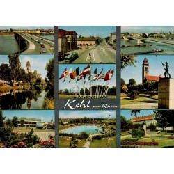 CPSM Kehl am Rhein Allemagne multivues pont Rhin monuments ville années 1960
