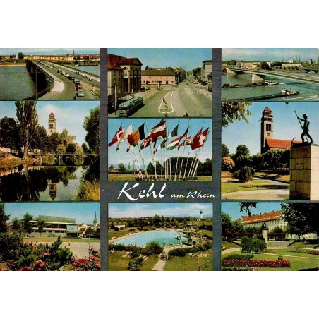 CPSM Kehl am Rhein Allemagne multivues pont Rhin monuments ville années 1960
