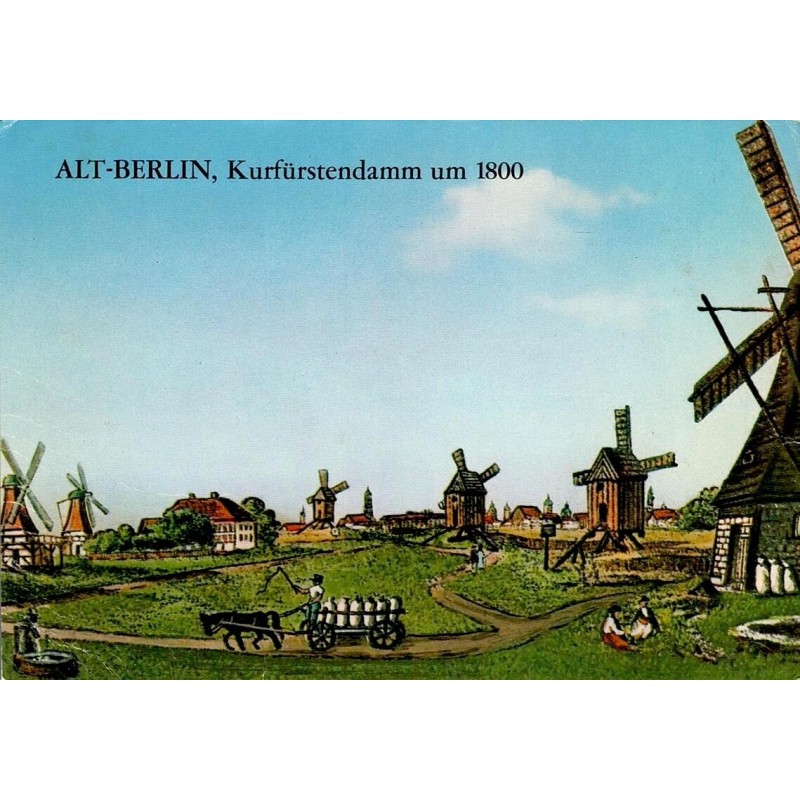 CPSM Alt-Berlin Kurfürstendamm um 1800 moulins à vent ancien Berlin Allemagne