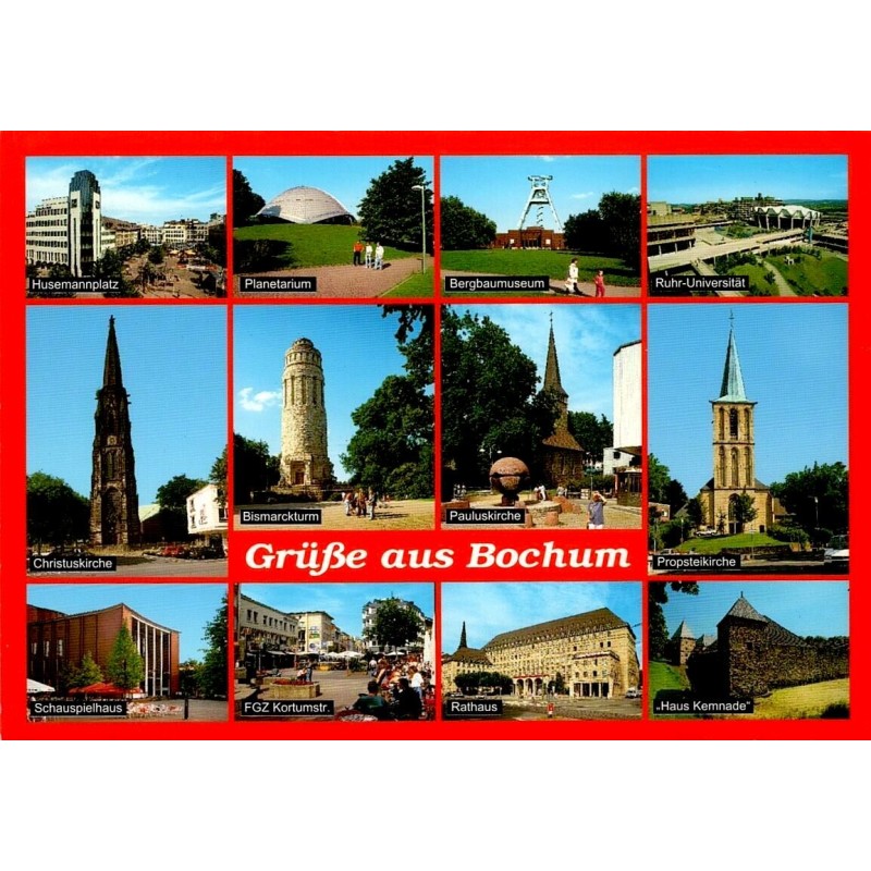 CPSM Bochum Allemagne Grüße aus Bochum multivues musée minier université monuments Ruhr