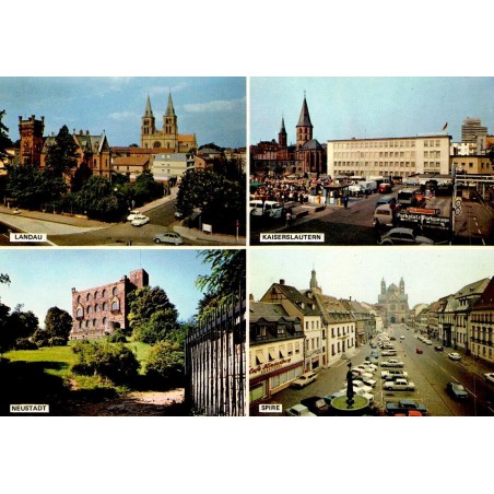 Landau Kaiserslautern Neustadt et Spire, carte multivues de Rhénanie-Palatinat datée de 1982