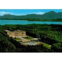 Herrenchiemsee château de Louis II, jardins, lac Chiemsee et Alpes bavaroises
