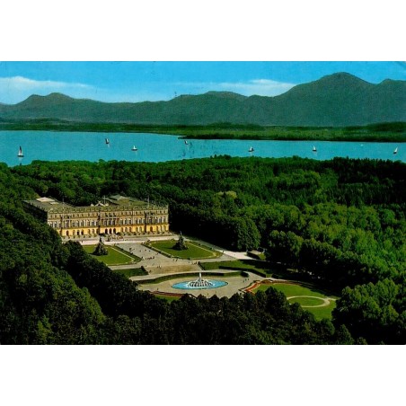 Herrenchiemsee château de Louis II, jardins, lac Chiemsee et Alpes bavaroises