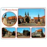 Braunschweig multivues avec Burgplatz, lion, cathédrale et maisons à colombages