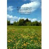 Prairie fleurie et forêt avec citation du poète romantique allemand Joseph von Eichendorff