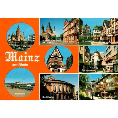 Mainz am Rhein Mayence cathédrale musée Gutenberg Rhin Allemagne carte postale multivues
