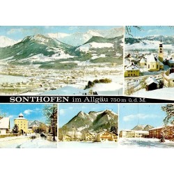 Sonthofen dans l’Allgäu sous la neige avec vues de la ville et montagnes bavaroises