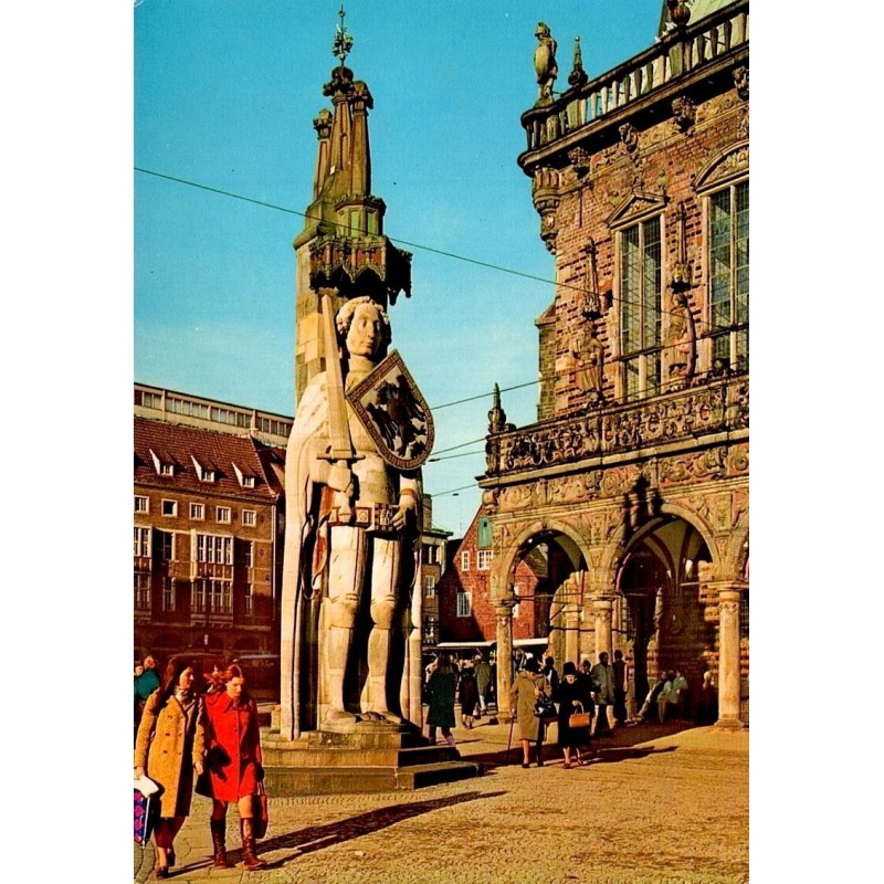 Bremen statue de Roland devant l'Hôtel de Ville sur la place du Marché