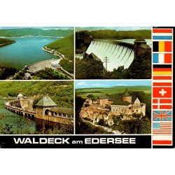 Waldeck am Edersee barrage de l’Eder château et lac en Allemagne carte postale