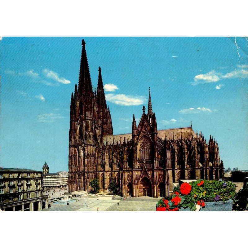 Köln cathédrale de Cologne côté sud Kölner Dom carte postale ancienne Allemagne