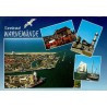 Warnemünde port phare et voiliers sur la mer Baltique carte postale allemande