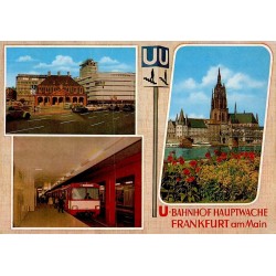 Frankfurt am Main station Hauptwache métro U-Bahn et centre-ville carte postale 1989