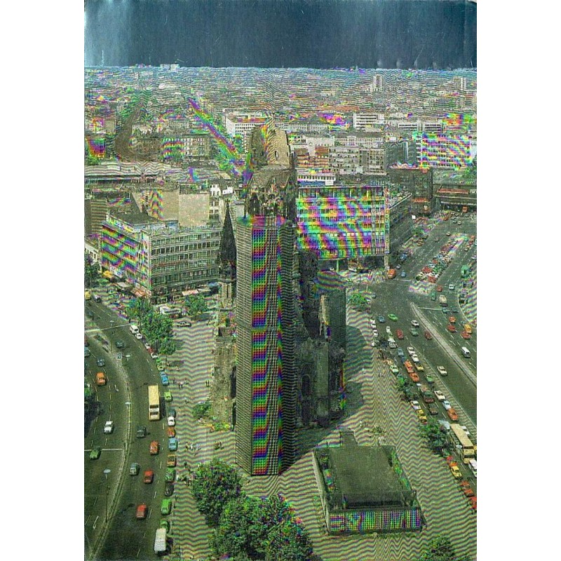Berlin Kaiser-Wilhelm-Gedächtniskirche vue aérienne Kurfürstendamm carte postale 1985