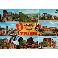 Trier Allemagne Porta Nigra thermes impériaux cathédrale et monuments carte postale multivues
