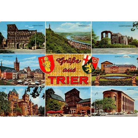 Trier Allemagne Porta Nigra thermes impériaux cathédrale et monuments carte postale multivues