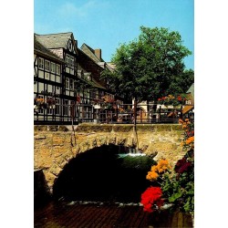 Goslar Harz Abzucht Allemagne carte postale ancienne maisons à colombages pont Basse-Saxe