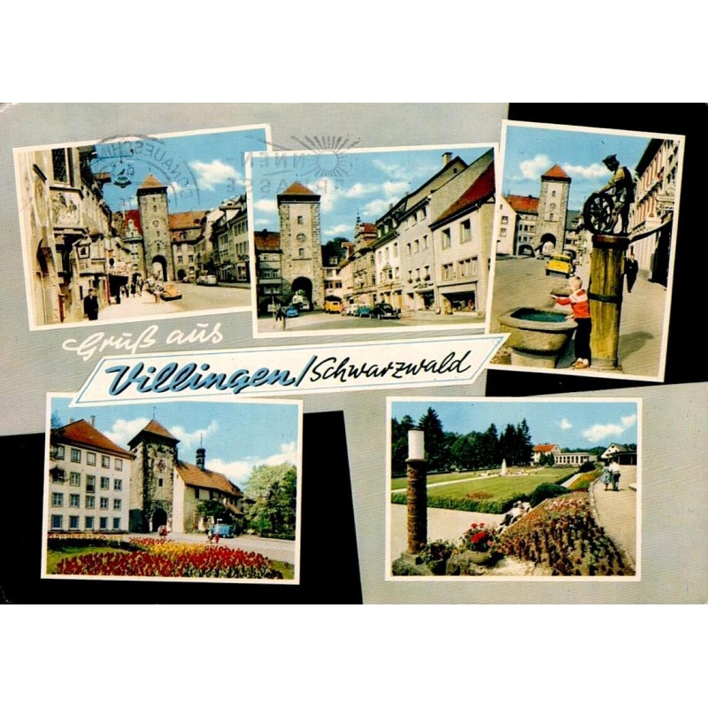 Villingen Schwarzwald Forêt Noire Allemagne centre historique porte médiévale carte postale