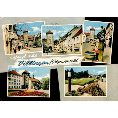 Villingen Schwarzwald Forêt Noire Allemagne centre historique porte médiévale carte postale