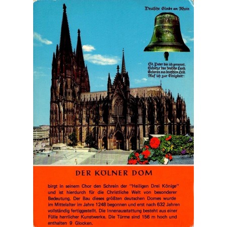 Cologne Kölner Dom cathédrale de Cologne Deutsche Glocke Rhin Allemagne carte postale ancienne