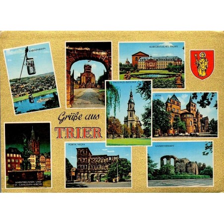 Trier Trèves Allemagne Grüße aus Trier Porta Nigra cathédrale Kaiserthermen monuments carte postale multivues
