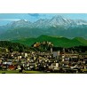 Salzburg panorama alpin avec ville et forteresse de Hohensalzburg, édition Meyer’s Farbkarten