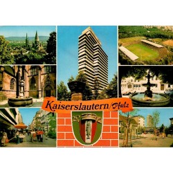 Kaiserslautern Pfalz carte multivues avec monuments, centre-ville, tour moderne et stade