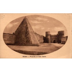 Rome pyramide de Caius Cestius et Porta San Paolo ancienne carte postale italienne