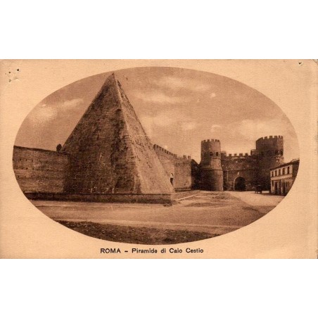 Rome pyramide de Caius Cestius et Porta San Paolo ancienne carte postale italienne