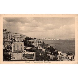 Naples panorama ancien de Posillipo et du golfe de Naples carte postale C. Cofini