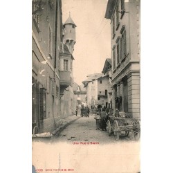 Sierre rue animée avec habitants et attelages vers 1900 carte postale ancienne Photoglob