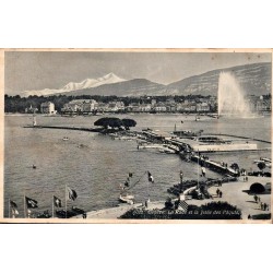 Genève Rade Jetée des Pâquis et Jet d’eau carte postale ancienne Jaeger n°6022