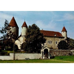 CPSM Bulle Suisse château médiéval et tours fortifiées dans le canton de Fribourg