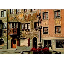 CPSM Stein am Rhein Rathausplatz maisons peintes Gasthof zur Sonne Suisse
