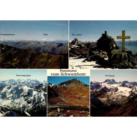 CPSM Flüela Schwarzhorn 3146 m panorama Alpes Grisons Piz Bernina Suisse