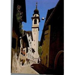 CPSM Samedan Engadin rue ancienne clocher église Grisons Suisse