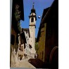 CPSM Samedan Engadin rue ancienne clocher église Grisons Suisse
