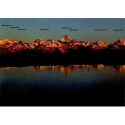 CPM col du Nufenen lever de soleil Finsteraarhorn Alpes suisses