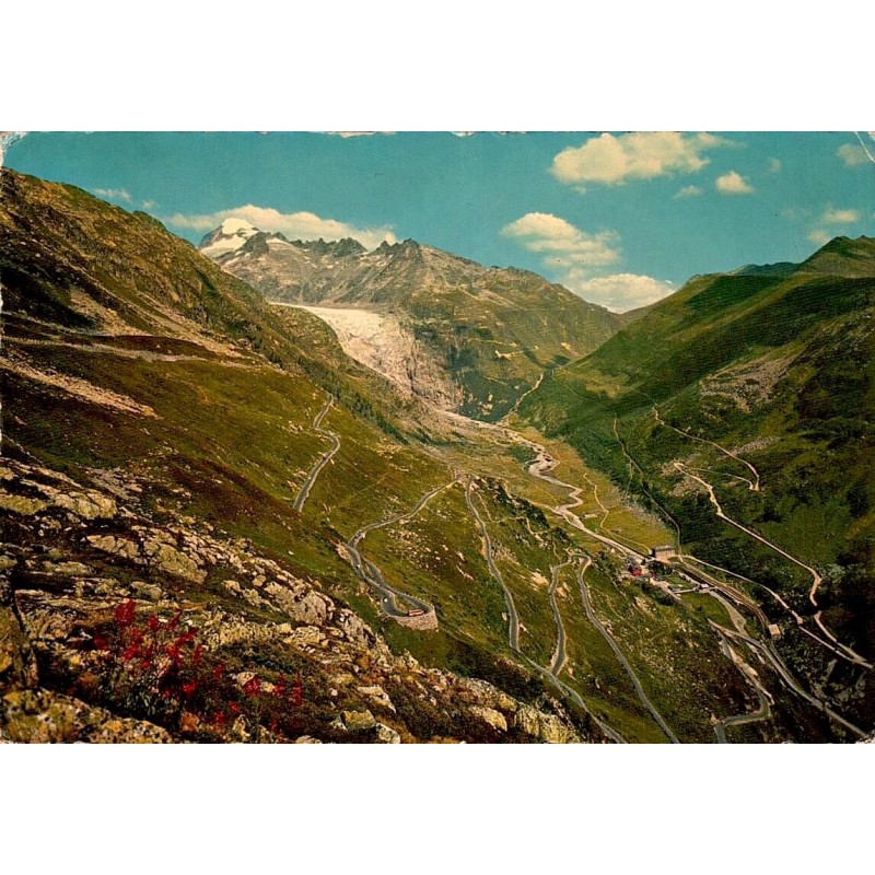 CPSM Furkapass route du Grimsel glacier du Rhône Galenstock Suisse