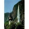 Lauterbrunnen cascade du Staubbach église Suisse CPSM 1963